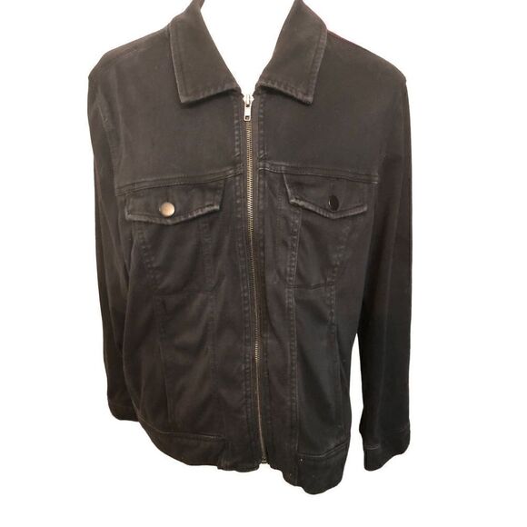 Chambrai black Athleisure zip front jacket - Picture 3 of 11